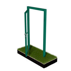 Калитка распашная каркас со столбом Премиум 1х2 м наружу правая зеленая RAL 6005 - фото 2