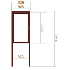Калитка распашная каркас со столбом Премиум 1х2 м наружу левая коричневая RAL 8017 - фото 2