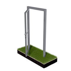 Калитка распашная каркас со столбом Премиум 1х2 м наружу левая графитовый серый RAL 7024 - фото 3