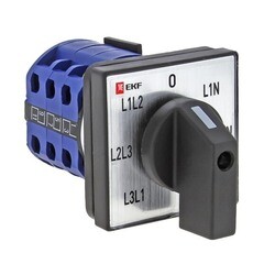 Переключатель кулачковый EKF PROxima ПК-1-64 10А для вольтметра 400 В 1НО+1НЗ IP20 7P серый (pk-1-64-10) - фото 1