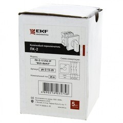 Переключатель кулачковый EKF PROxima ПК-2-13 25А 400 В 1НО+1НЗ IP20 2P серый (pk-2-13-25) - фото 2