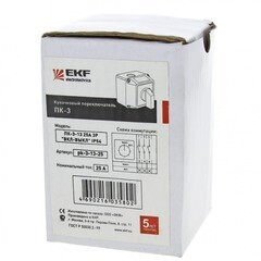Переключатель кулачковый EKF PROxima ПК-3-13 63А 400 В 1НО+1НЗ IP54 2P серый (pk-3-13-63) - фото 2