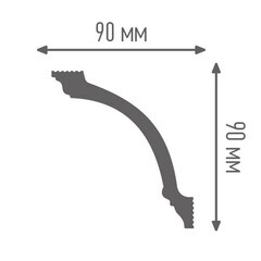 Плинтус потолочный из пенополистирола 90х90х2000 мм Плинтэкс Х 90/90 - фото 2