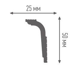 Плинтус потолочный из пенополистирола 25х50х2000 мм под натяжной потолок Плинтэкс IC 25/50 - фото 5