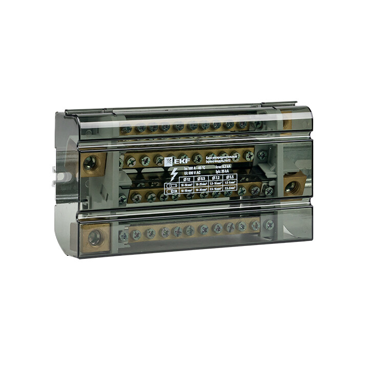 Блок распределительный EKF PROxima 60х180х100 мм IP20 компактный сборный пластиковый серый (db-160-4х12)