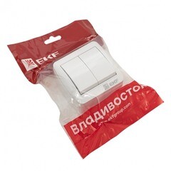 Выключатель EKF Владивосток двухклавишный накладной белый (EQR16-023-30-54) - фото 3