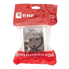 Розетка EKF Владивосток накладная белая с крышкой (EQR16-029-30-54-T) - фото 2
