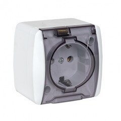 Розетка EKF Владивосток накладная белая с крышкой (EQR16-029-30-54-T) - фото 3