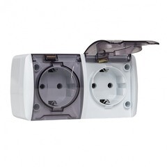 Розетка EKF Владивосток накладная белая с крышкой (EQR16-129-30-54-T) - фото 3