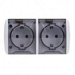 Розетка EKF Владивосток накладная белая с крышкой (EQR16-129-30-54-T) - фото 2