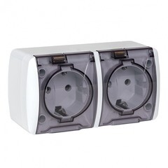 Изображение товара Розетка EKF Владивосток накладная белая с крышкой (EQR16-129-30-54-T)