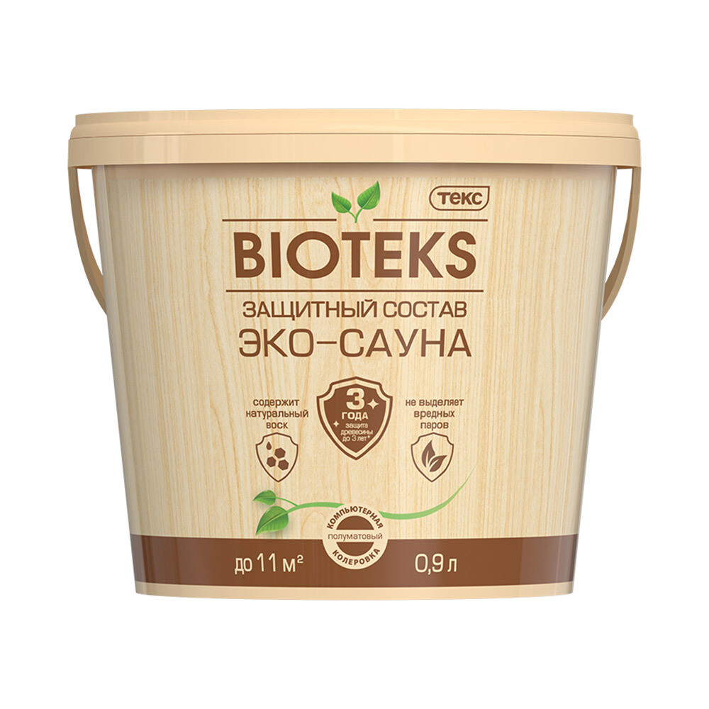 Изображение товара Защитный состав Текс Bioteks Эко-Сауна для бань и саун 0,9 л