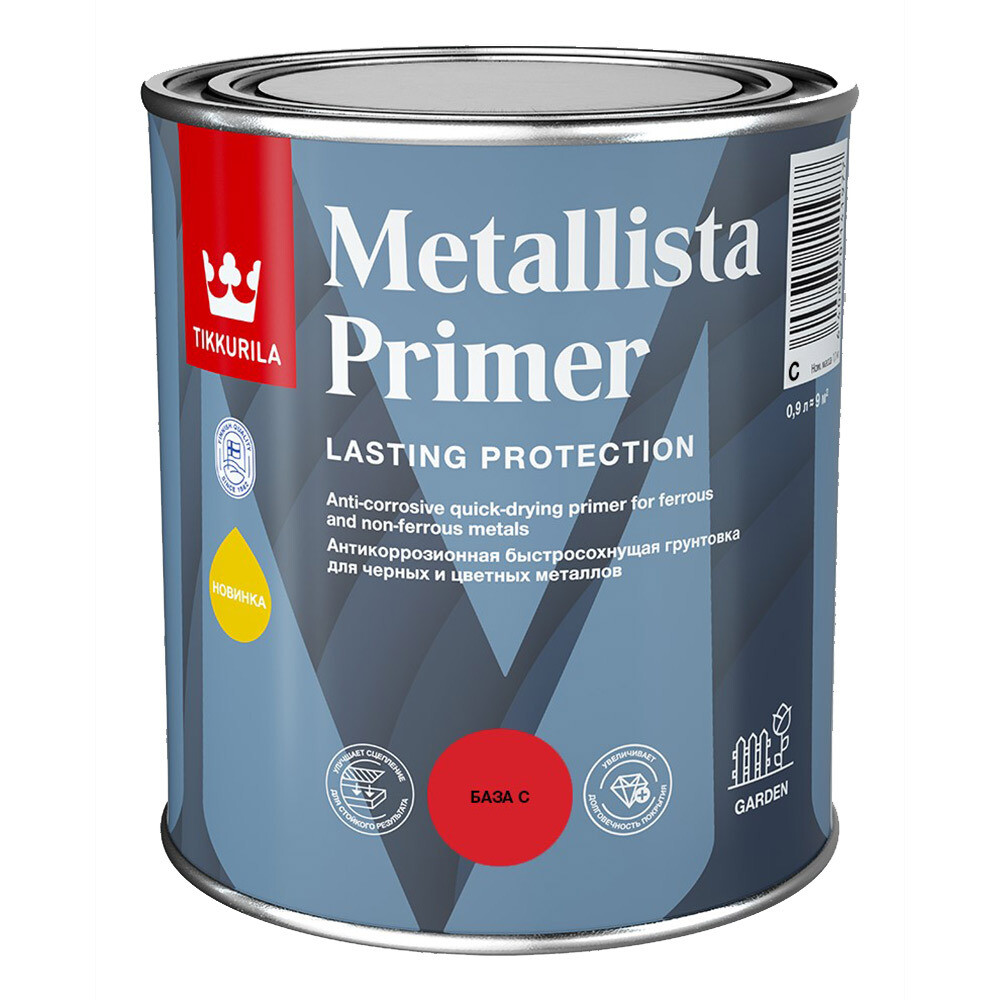 Изображение товара Антикоррозионная грунтовка Tikkurila Metallista Primer 0,9 л бесцветная быстросохнущая