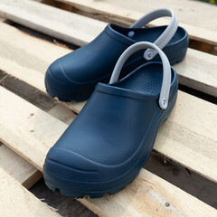 Сабо мужские EVA размер 44 темно-синие с серым ремешком Жанетт Одиссей (СБ-404) - фото 2