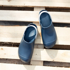 Сабо мужские EVA размер 45 темно-синие с серым ремешком Жанетт Одиссей (СБ-404) - фото 2