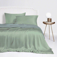 Комплект постельного белья Евро тенсель Mona Liza Mint зеленый без простыни - фото 2
