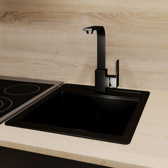 Смеситель для кухни WasserKraft Abens черный с высоким изливом однорычажный (2007) - фото 3