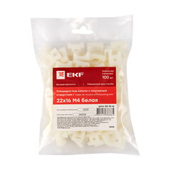 Площадка для крепления стяжек PROxima 22х16 мм полиамидная белая (100 шт.) (pmo-22-16-w) - фото 2