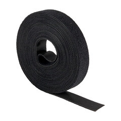 Хомут-липучка для крепления кабеля EKF PROxima 16 мм 5 м полиамидный черный (hlft-1-b) - фото 1