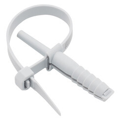 Изображение товара Стяжка кабельная EKF PROxima 150х7 мм с дюбелем полиамидная серая (50 шт.) (plc-nst-7.2x150w)