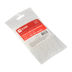 Стяжка кабельная EKF Basic 120х2,5 мм нейлоновая белая (100 шт.) (plc-c-2.5x120) - фото 2