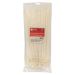 Стяжка кабельная EKF Basic 300х7,2 мм нейлоновая белая (100 шт.) (plc-c-7.2x300) - фото 2