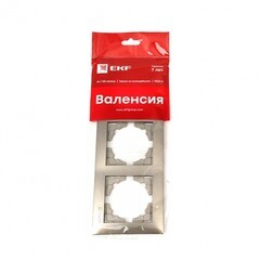 Рамка EKF Валенсия трехместная бежевая (EWM-G-303-40) - фото 2