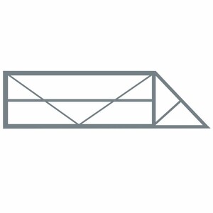 Ворота откатные каркас с комплектом под автоматику 4х2 м графитовый серый RAL 7024 правые