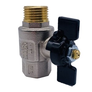 Кран шаровой латунный Tiemme Buran 1/2 ВР(г) х 1/2 НР(ш) бабочка прямой (2450016 / 2461N)