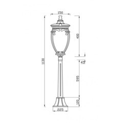 Светильник садово-парковый Outdoor Fleur бронза 1130 мм E27 60 Вт IP44 (O414FL-01BZ1) - фото 2