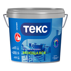 Изображение товара Краска моющаяся Текс Профи база D бесцветная 4,5 л