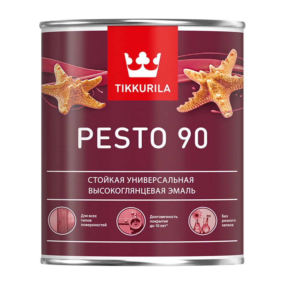 Изображение товара Эмаль алкидная Tikkurila/Tikkivala Pesto 90 база С глянцевая 0,9 л