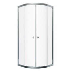 Изображение товара Душевой уголок Triton Альфа хром 90х90х185 см полукруг стекло прозрачное 4 мм (Щ0000051621)