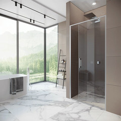 Душевая дверь Alex Baitler стекло прозрачное 120х200 см профиль сатин 6 мм раздвижная (AB61C120) - фото 3