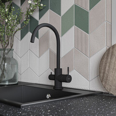 Смеситель для кухни Esko Kitchen черный с высоким изливом с подключением к фильтру однорычажный (K22 B) - фото 8