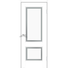 Изображение товара Дверь межкомнатная Fly 62 600х2000 мм ПВХ эмалит белая со стеклом с замком