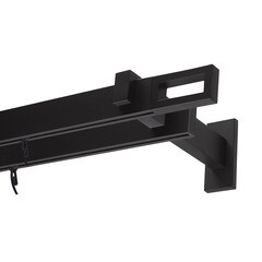 Изображение товара Карниз настенный металлический двухрядный профильный Хай-тек 320 см черный (148.472)