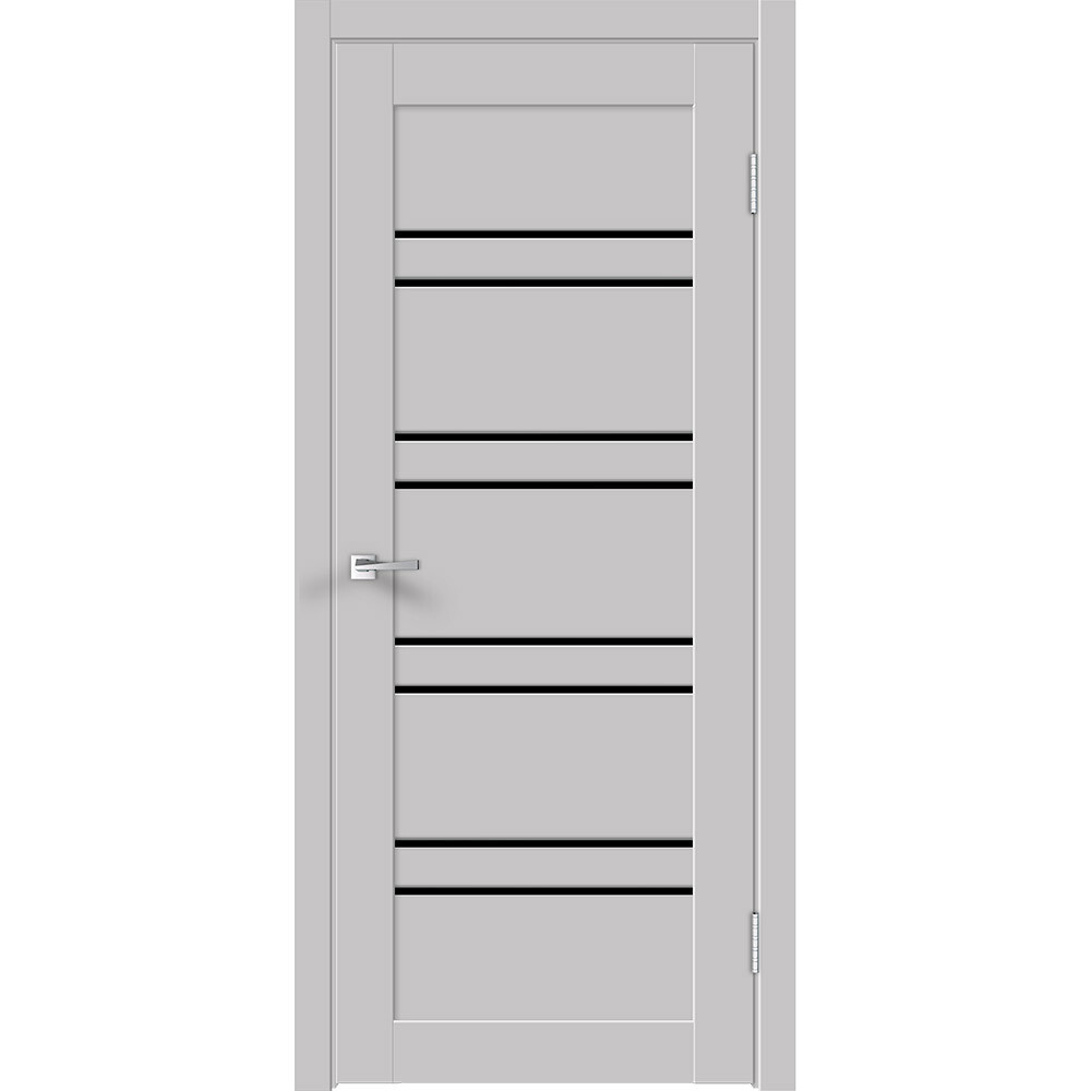 Изображение товара Межкомнатная дверь VellDoris Línea 8 со стеклом 600x2000 мм серый Эмалит ПВХ