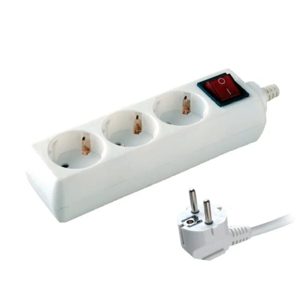 Изображение товара Удлинитель Volsten 3 розетки 1,5 м ПВС 3х1 квмм с выключателем белый