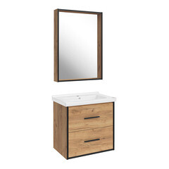 Зеркало с полкой прямоугольное 56,4х82 см в раме дуб золотой АСБ-Мебель Монца (12290) - фото 5