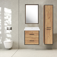 Зеркало с полкой прямоугольное 56,4х82 см в раме дуб золотой АСБ-Мебель Монца (12290) - фото 3