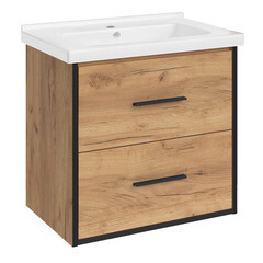 Тумба под раковину АСБ-Мебель Монца 60 см подвесная дуб золотой (12305) - фото 1