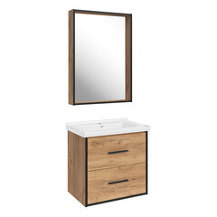 Тумба под раковину АСБ-Мебель Монца 60 см подвесная дуб золотой (12305) - фото 6