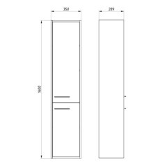 Пенал АСБ-Мебель Монца 35 см подвесной правый дуб золотой - фото 4