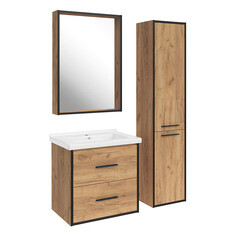 Пенал АСБ-Мебель Монца 35 см подвесной правый дуб золотой - фото 3