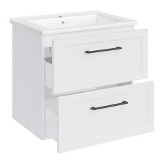 Тумба под раковину АСБ-Мебель Белмонти 65 см подвесная белая софт (11851) - фото 8