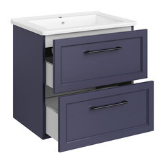 Тумба под раковину АСБ-Мебель Белмонти 65 см подвесная синяя софт (11853) - фото 2