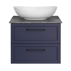 Тумба под раковину АСБ-Мебель Белмонти 65 см подвесная синяя софт (11853) - фото 8