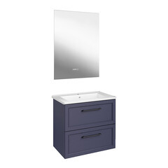 Тумба под раковину АСБ-Мебель Белмонти 65 см подвесная синяя софт (11853) - фото 5