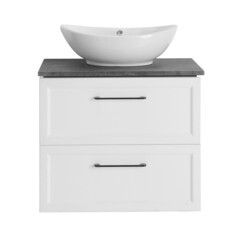 Тумба под раковину АСБ-Мебель Белмонти 75 см подвесная белая софт (11850) - фото 8